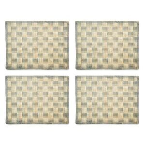 Brand New Mackenzie-Childs Grey Sinamay Placemats 13x17 Set of 4